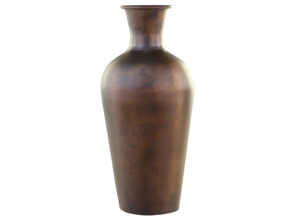 Outlet Chic Antique Alte hohe Vase aus Aluminium