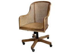 Discount Chic Antique Altfranzösischer Bürostuhl mit Rattan