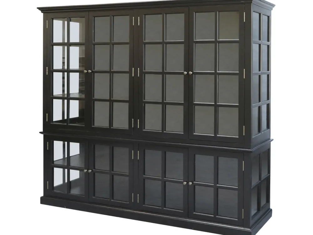 Chic Antique antiker Vitrinenschrank Marseille 8 Türen