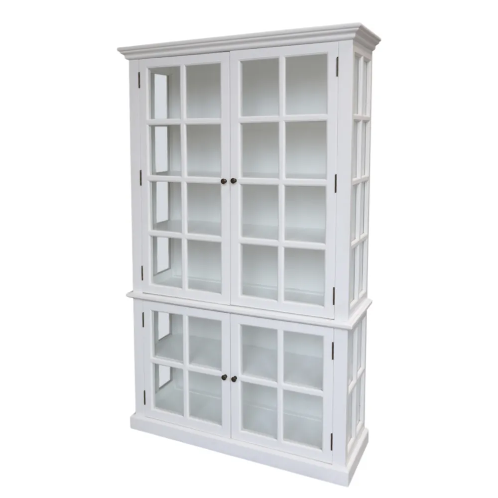 Chic Antique antiker Vitrinenschrank Marseille 4 Türen