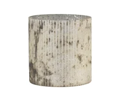Hot Chic Antique Antikes Windlicht mit Rillen aus Glas