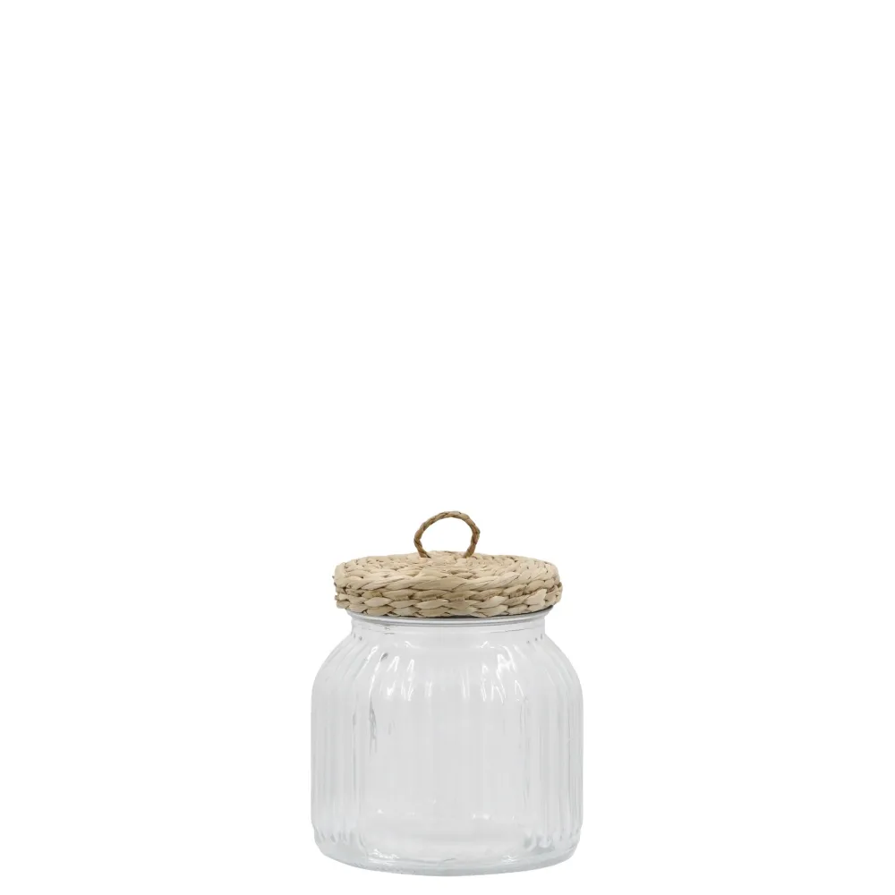 Online Chic Antique Aufbewahrungsglas mit geflochtenem Deckel