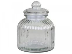 Best Chic Antique Aufbewahrungsglas mit Rillen und Glasdeckel