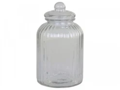 Best Chic Antique Aufbewahrungsglas mit Rillen und Glasdeckel