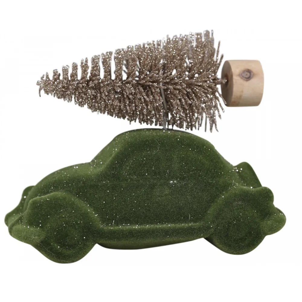 Online Chic Antique Autofigur mit Velours Weihnachtsbaum