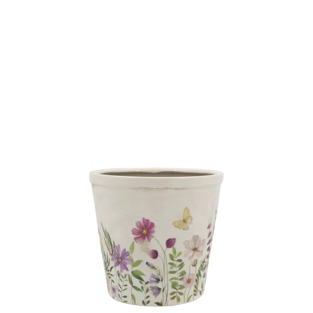 Hot Chic Antique Avignon Blumentopf mit Blumenmotiv