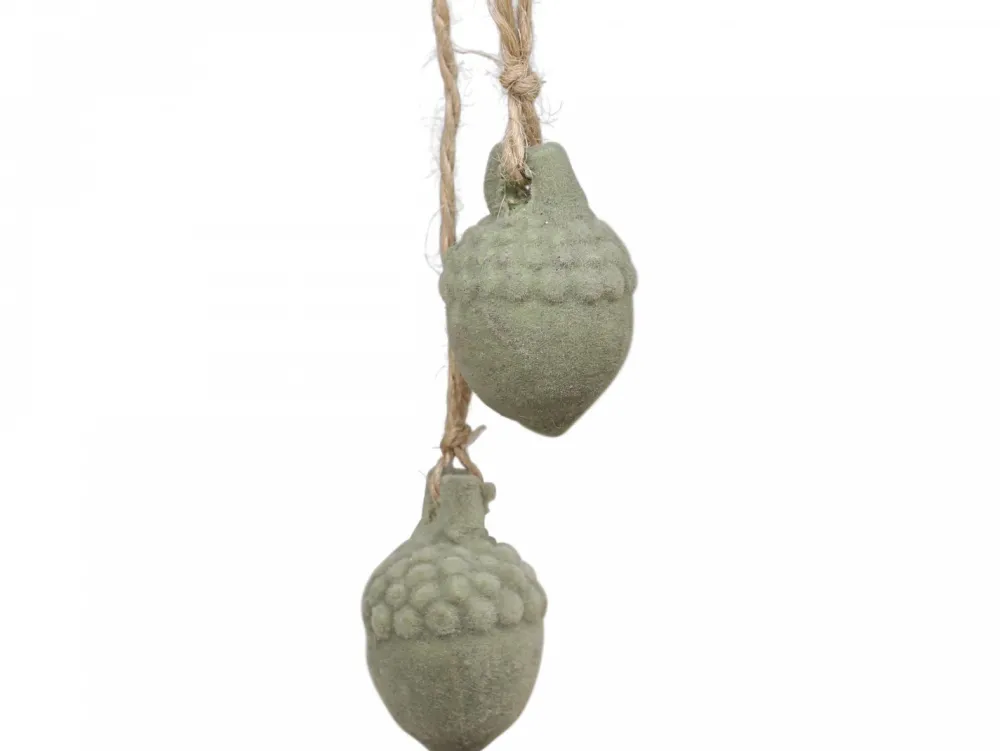 Discount Chic Antique Baumschmuck Eichelnuss Velours