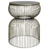 Online Chic Antique Beistelltisch mit Glasplatte mit Messing Finish