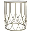 Outlet Chic Antique Beistelltisch mit Runder Glasplatte