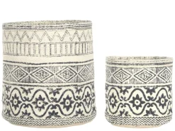 Sale Chic Antique Blumentopf mit Plastfütterung im Set