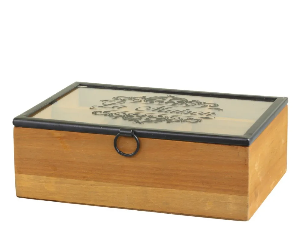 Outlet Chic Antique Box mit Druck und 6 Fächern