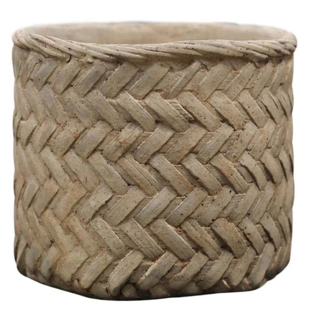 Sale Chic Antique Corte Übertopf mit großem Flechtmuster