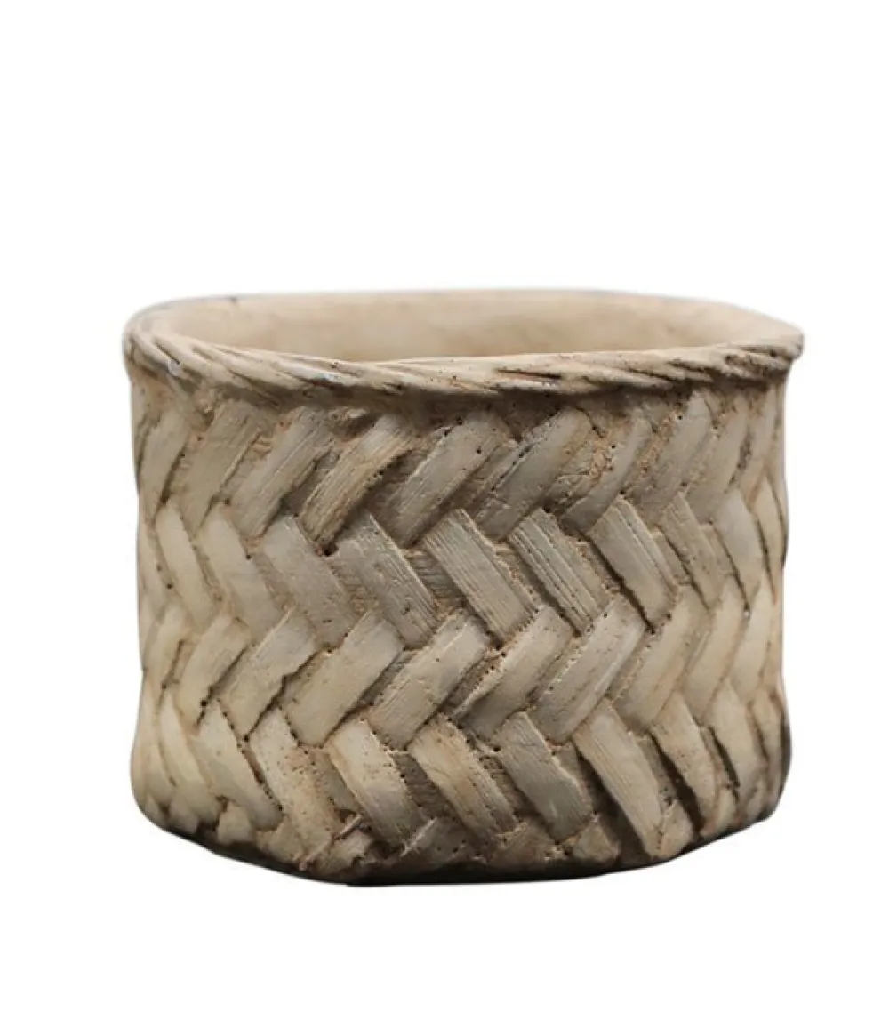 Sale Chic Antique Corte Übertopf mit großem Flechtmuster