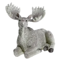 Best Chic Antique Deko Elch Aufsteller mit Glitzer