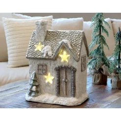 Discount Chic Antique Deko Haus mit LED Stern
