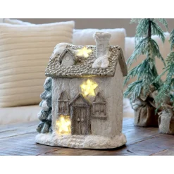 Discount Chic Antique Deko Haus mit LED Stern