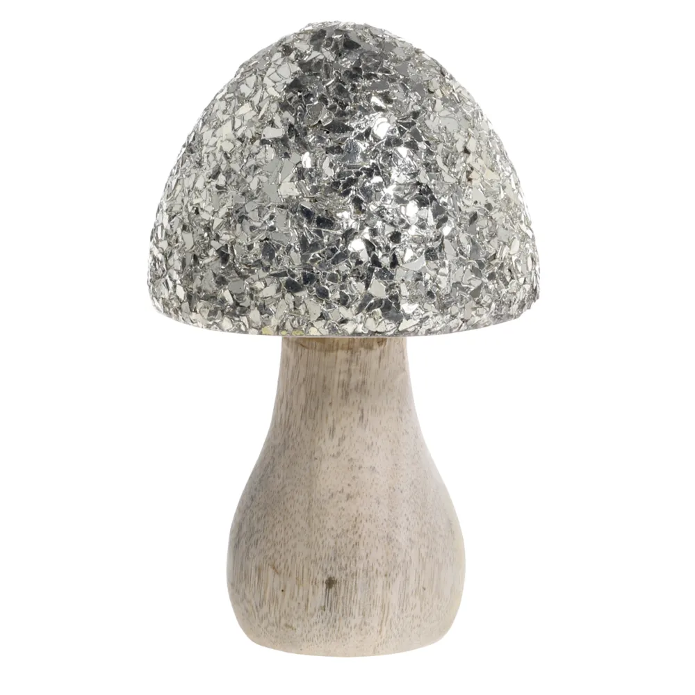 Best Chic Antique Deko Pilz mit glitzerndem Schirm