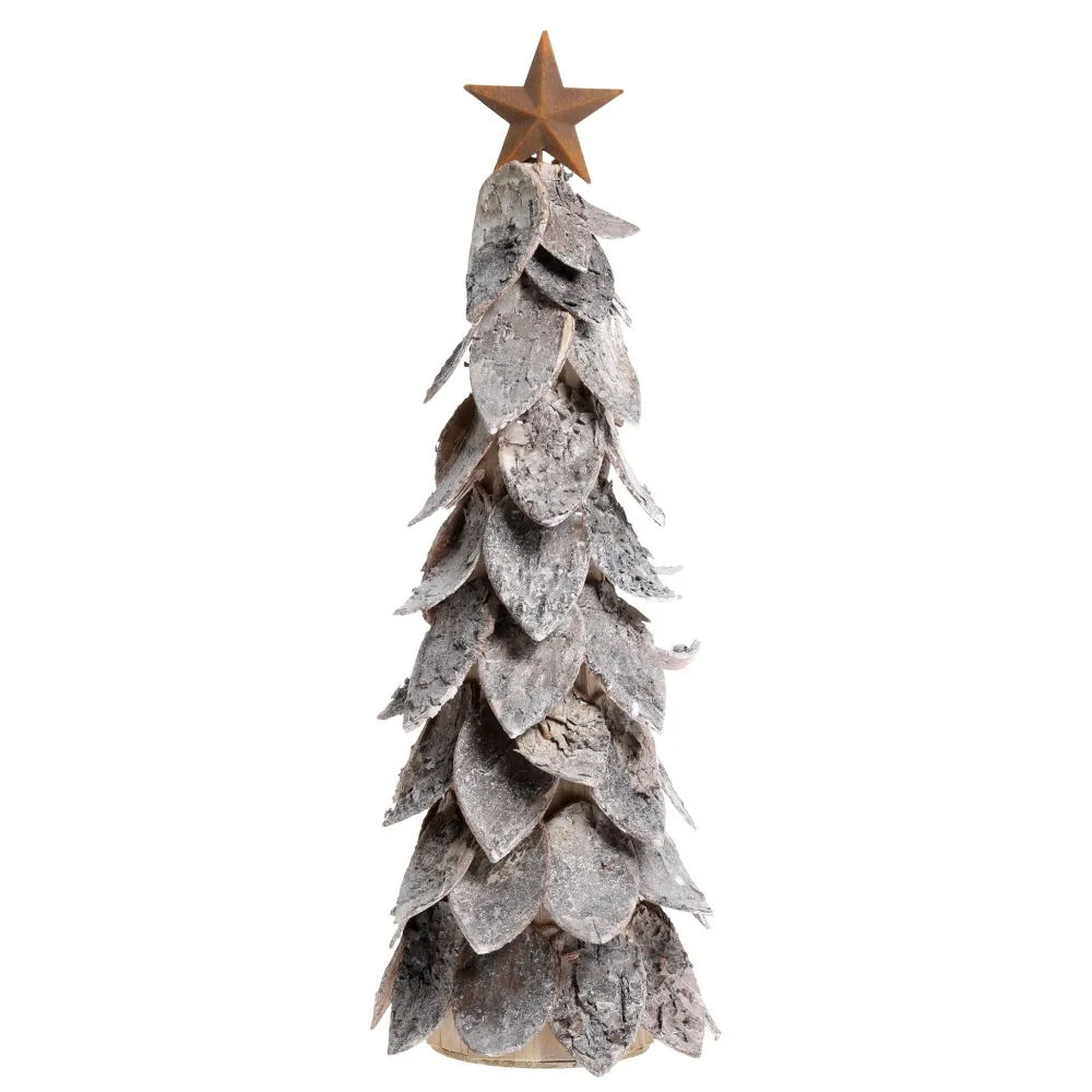 Outlet Chic Antique Deko Weihnachtsbaum aus Birkenrinde mit Stern