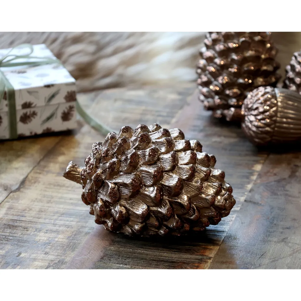 New Chic Antique Deko Zapfen mit Glitzer