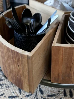 Online Chic Antique Display auf Rädern mit 3 Regalen und 3 Holzkisten