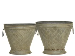 Outlet Chic Antique Eisen Blumentopf mit Henken