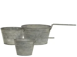 Best Chic Antique Eisen Blumentopf mit Griff im Set