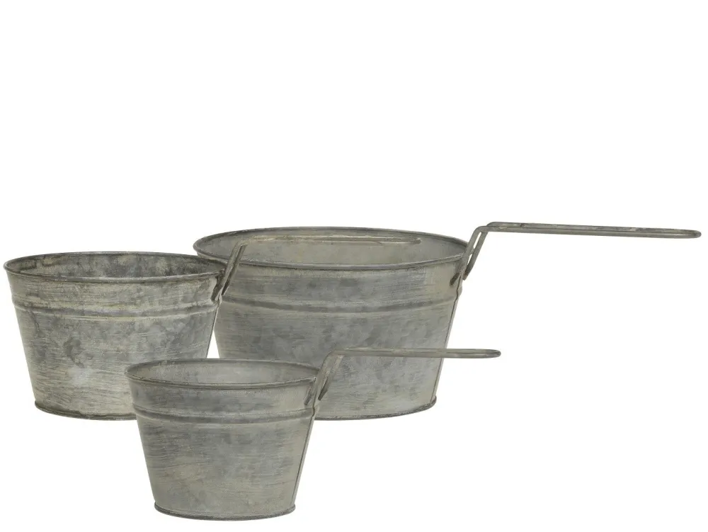Best Chic Antique Eisen Blumentopf mit Griff im Set