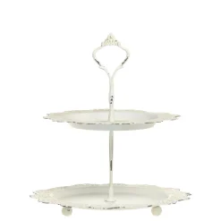 Best Chic Antique Eisen Etagere mit Spitzenkante
