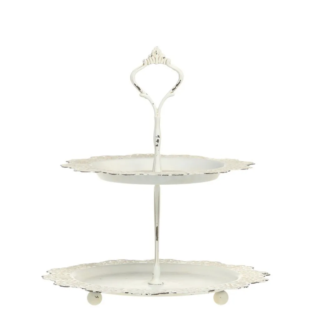 Best Chic Antique Eisen Etagere mit Spitzenkante