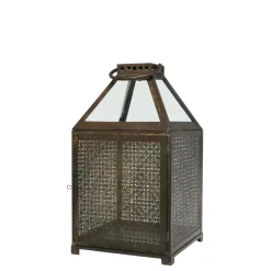 New Chic Antique Eisen Laterne mit Glasdach