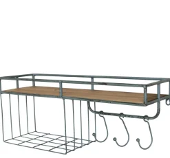 Outlet Chic Antique Eisen Regalbrett mit Haken