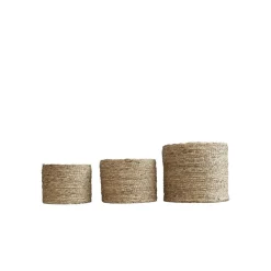 Online Chic Antique 3er Set Korb geflochten mit Kunststoffbeschichtung Innen
