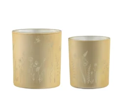 Online Chic Antique 2er Set Teelichthalter mit Blumen