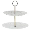 New Chic Antique Etagere mit 2 Glastellern