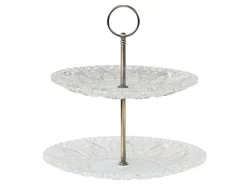 New Chic Antique Etagere mit 2 Glastellern