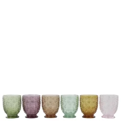 Clearance Chic Antique Farbige Trinkgläser Saint-Émilion mit Muster im 6er Set