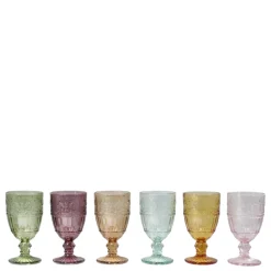 Best Chic Antique Farbige Weingläser Saint-Émilion mit Muster 6er