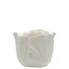 Outlet Chic Antique Fayence Blumentopf mit Blätter