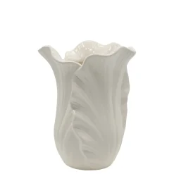 Outlet Chic Antique Fayence Blumentopf mit Blätter