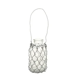 Hot Chic Antique Fil de fer Windlicht aus Glas