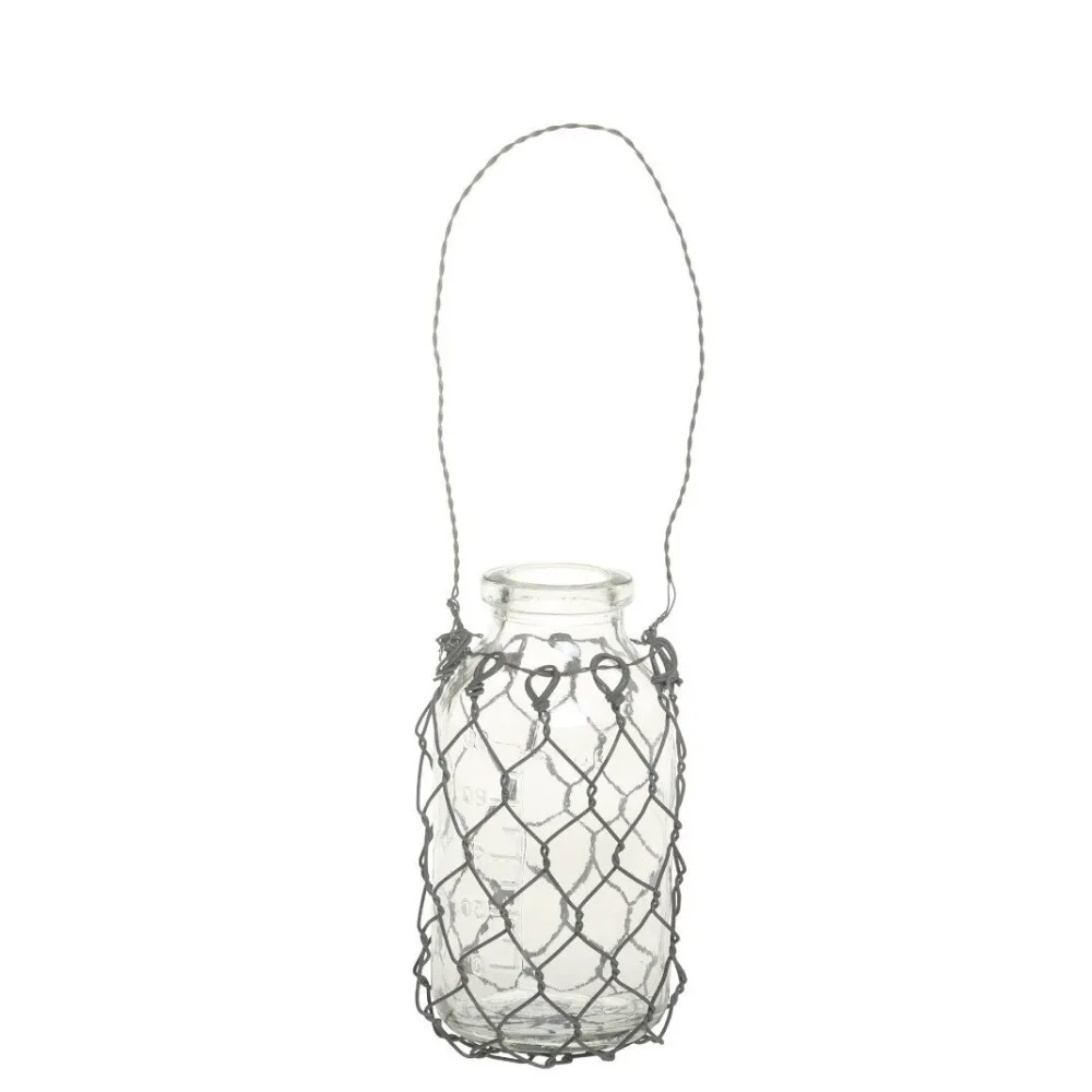 Hot Chic Antique Fil de fer Windlicht aus Glas