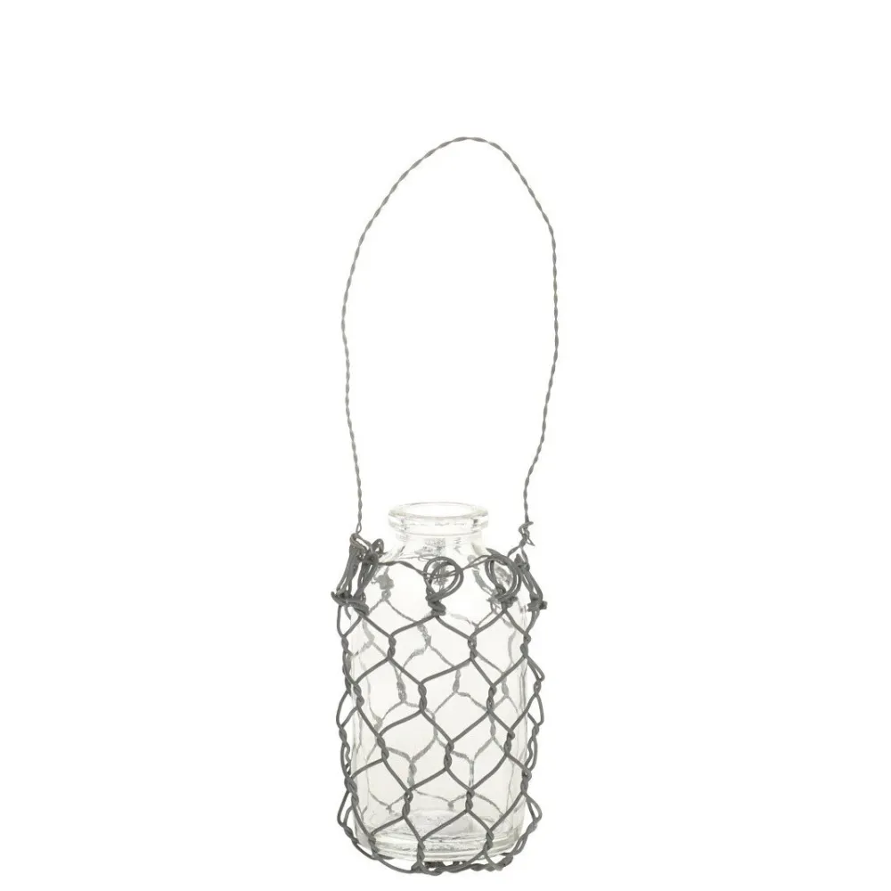Hot Chic Antique Fil de fer Windlicht aus Glas