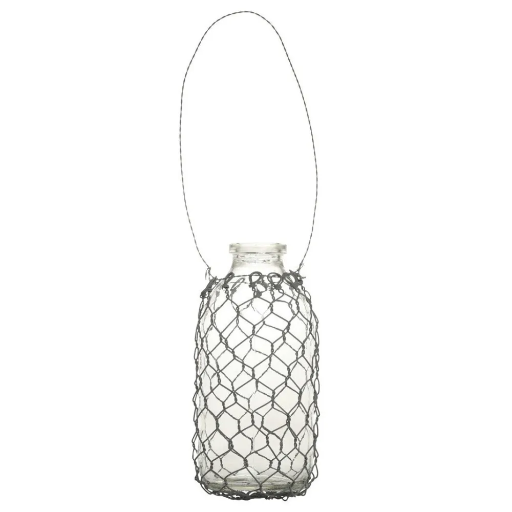 Hot Chic Antique Fil de fer Windlicht aus Glas