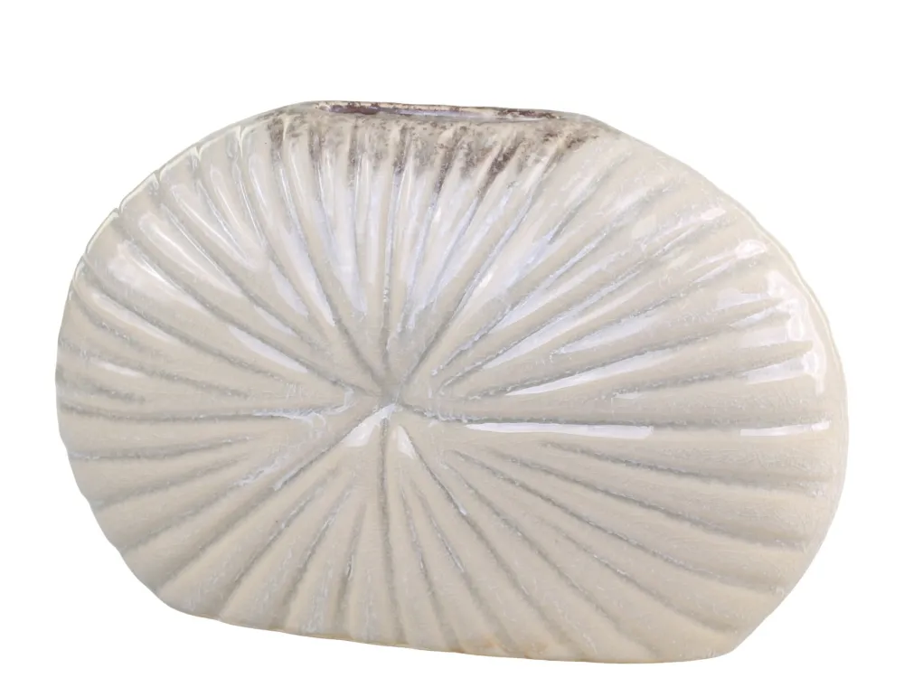 Discount Chic Antique Flache Niort Vase mit Rillen
