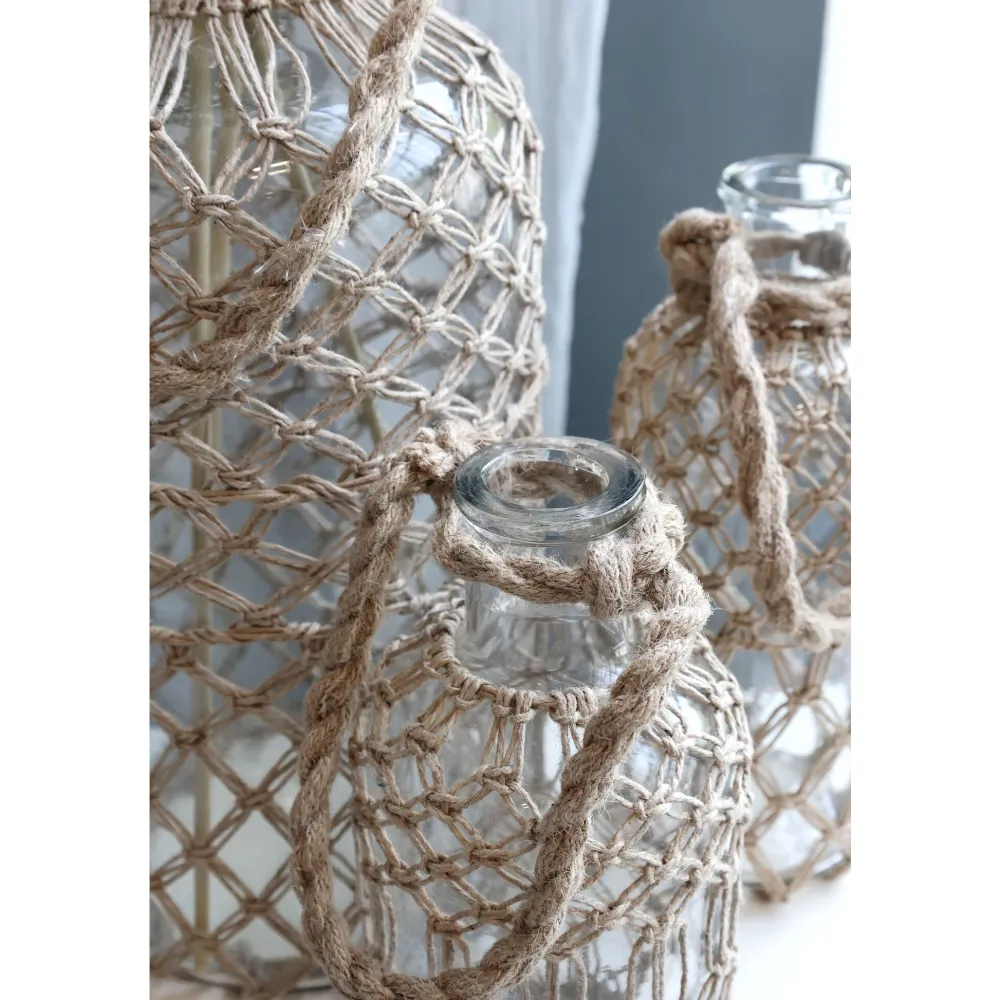 Outlet Chic Antique Flasche mit Geflecht und Henkel