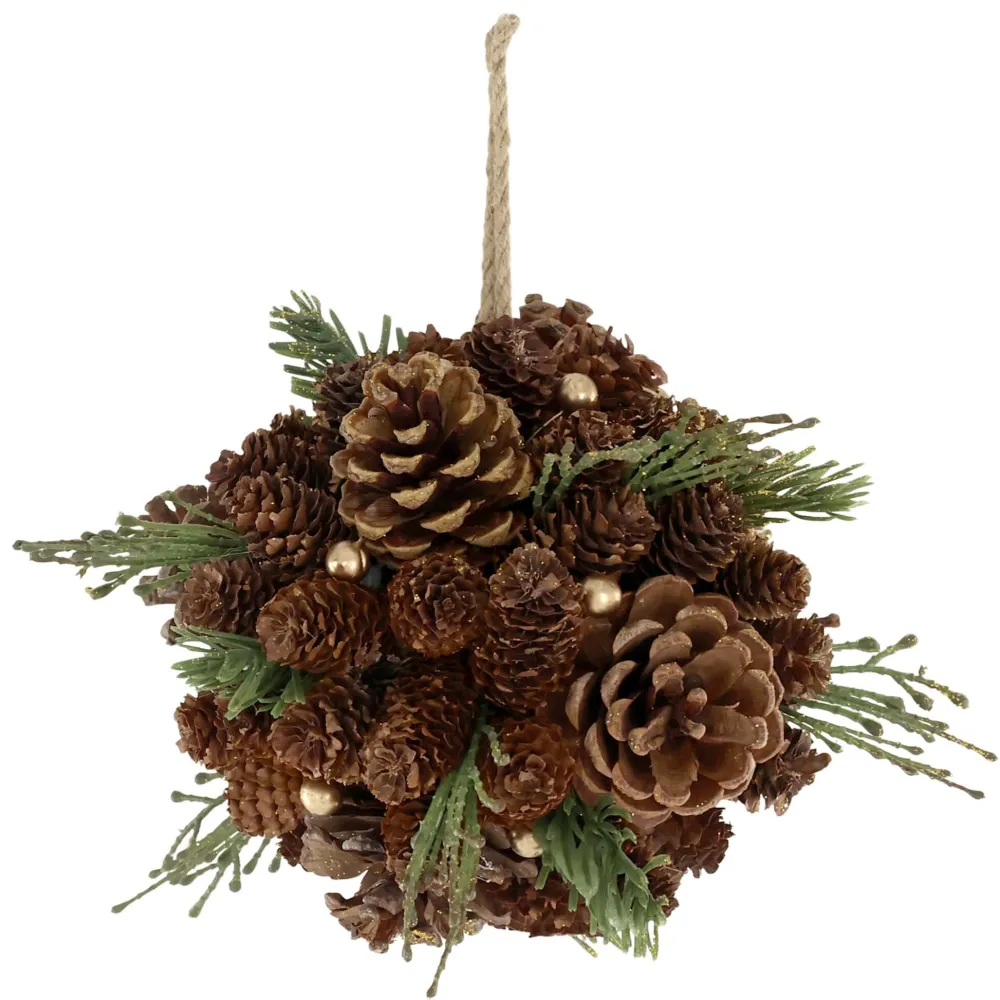 Chic Antique Fleur Aufhänger aus Tannenzapfen und Glitzer