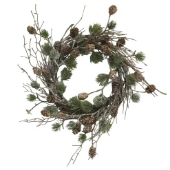 Outlet Chic Antique Fleur Kranz aus Zedernholz mit Zapfen