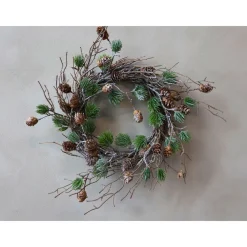 Outlet Chic Antique Fleur Kranz aus Zedernholz mit Zapfen