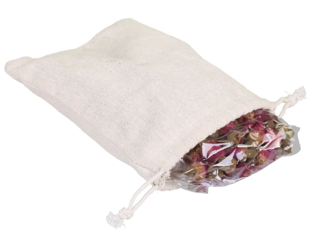 New Chic Antique Fleur Leinentasche mit getrocknetem Rosen Potpourri