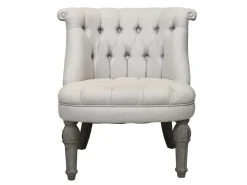 Chic Antique Franz. Sessel in Leinenstoff